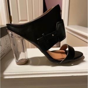 Black Backless High Heel Sandal